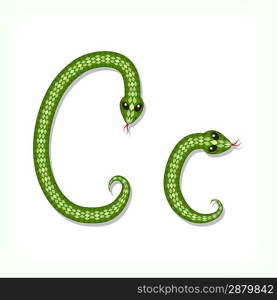 Snake font. Letter C