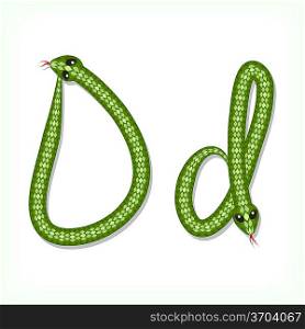 Snake font. Letter D
