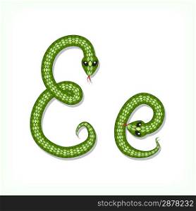 Snake font. Letter E