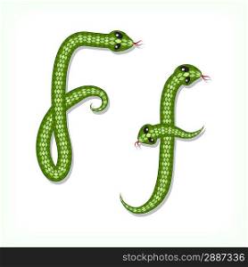 Snake font. Letter F