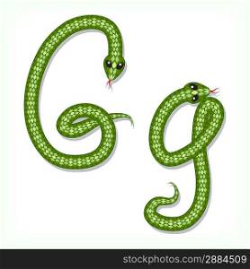Snake font. Letter G