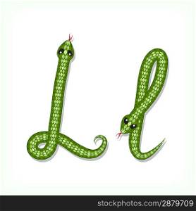 Snake font. Letter L
