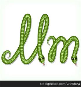 Snake font. Letter M