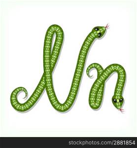 Snake font. Letter N
