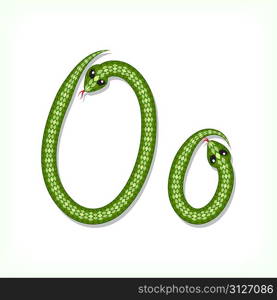 Snake font. Letter O