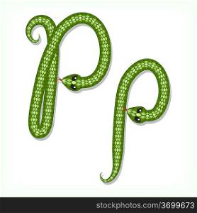 Snake font. Letter P