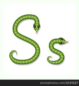Snake font. Letter S