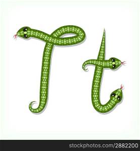 Snake font. Letter T