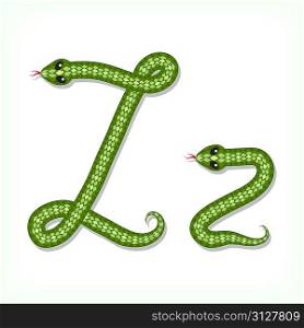 Snake font. Letter Z