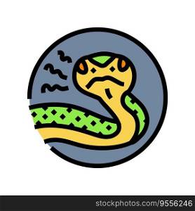 snake hissing animal color icon vector. snake hissing animal sign. isolated symbol illustration. snake hissing animal color icon vector illustration