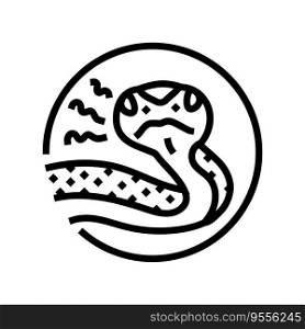snake hissing animal line icon vector. snake hissing animal sign. isolated contour symbol black illustration. snake hissing animal line icon vector illustration