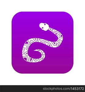 Snake icon digital purple for any design isolated on white vector illustration. Snake icon digital purple