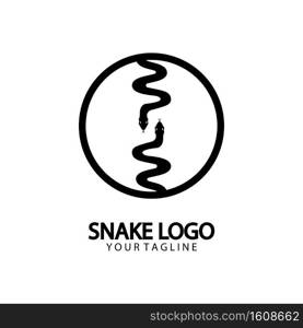 Snake logo template design. Vector illustration.