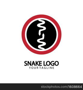 Snake logo template design. Vector illustration.