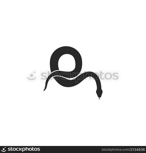 Snake logo vector icon illustration on flat design