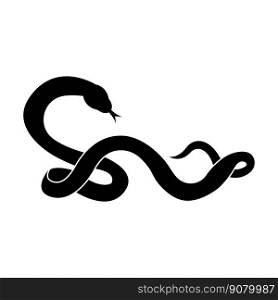 Snake logo vector icon illustration on flat design