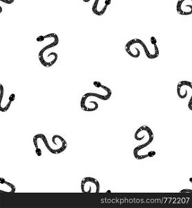Snake pattern repeat seamless in black color for any design. Vector geometric illustration. Snake pattern seamless black