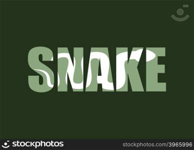 Snake. Silhouette of reptiles in text. Long poisonous reptile and Typography. Palet and animal characters&#xA;