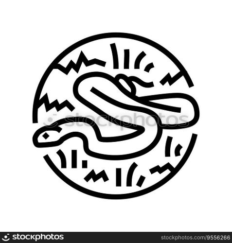 snake terrarium animal line icon vector. snake terrarium animal sign. isolated contour symbol black illustration. snake terrarium animal line icon vector illustration