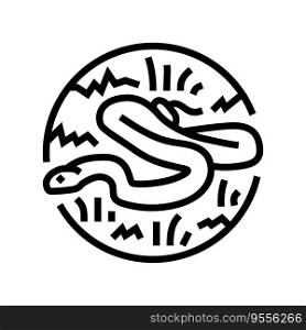 snake terrarium animal line icon vector. snake terrarium animal sign. isolated contour symbol black illustration. snake terrarium animal line icon vector illustration
