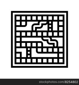 snakes and ladders game board table line icon vector. snakes and ladders game board table sign. isolated contour symbol black illustration. snakes and ladders game board table line icon vector illustration