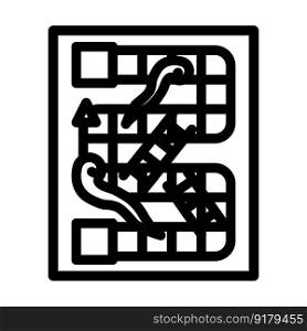 snakes and ladders game board table line icon vector. snakes and ladders game board table sign. isolated contour symbol black illustration. snakes and ladders game board table line icon vector illustration