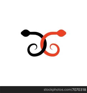 snakes letter x logo symbol icon