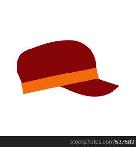 Snap back hat modern clothes side view sports icon. Classic fabric cap isolated vector lifestyle