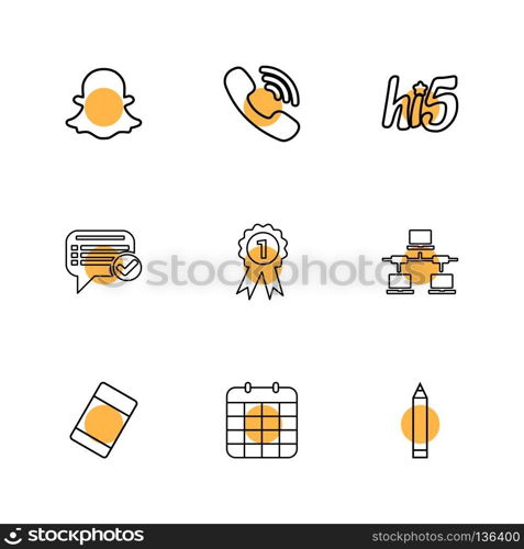 snapchat , viber , hi5 , message ,badge , network , eraser , celender , pencil , icons , flat , icon , set , vector , qualilty , design , collection , creative , social media , social , 