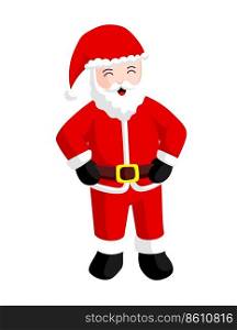 Snata claus  character design. Cute cartoon Christmas vector illustration ofr Chriatmas greeting card, banner, tag and labels.