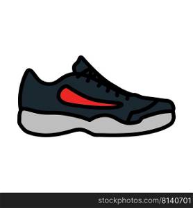 Sneaker Icon. Editable Bold Outline With Color Fill Design. Vector Illustration.