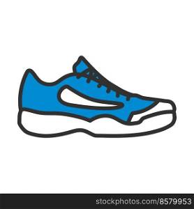 Sneaker Icon. Editable Bold Outline With Color Fill Design. Vector Illustration.