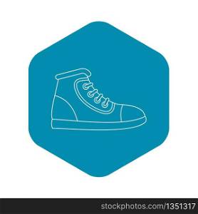 Sneaker icon. Outline illustration of sneaker vector icon for web. Sneaker icon, outline style
