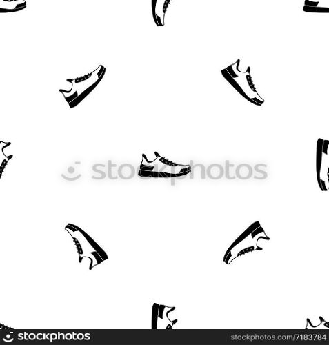 Sneaker pattern repeat seamless in black color for any design. Vector geometric illustration. Sneaker pattern seamless black