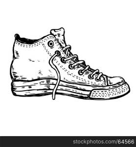 sneaker shoe illustration isolated on white background. Design element for poster, t shirt. Vector illustration