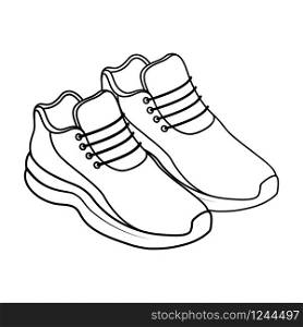 Sneaker shoe outline isometric icon