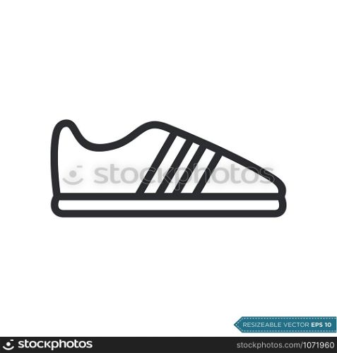 Sneaker Sport Shoe Icon Vector Template Flat Design