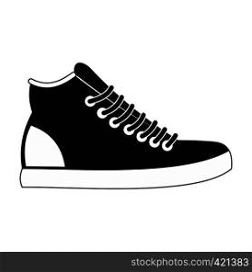 Sneakers black simple icon isolated on white background. Sneakers black simple icon