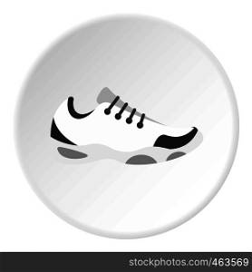Sneakers for tennis icon in flat circle isolated vector illustration for web. Sneakers for tennis icon circle