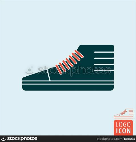 Sneakers icon. Sports shoe symbol. Vector illustration.. Sneakers sports shoe symbol