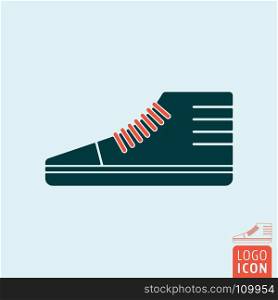 Sneakers icon. Sports shoe symbol. Vector illustration.. Sneakers sports shoe symbol
