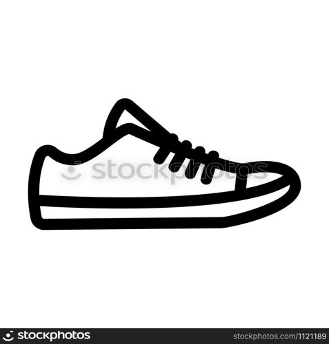 Sneakers icon vector. A thin line sign. Isolated contour symbol illustration. Sneakers icon vector. Isolated contour symbol illustration