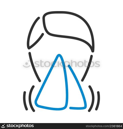 Sneezing Nose Icon. Editable Bold Outline With Color Fill Design. Vector Illustration.