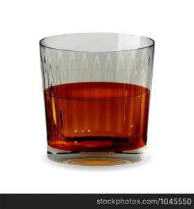 Snifter glass with whiskey, vector realistic cup transparent and isolated. Alcohol drink glass icon illustration.. Snifter glass with whiskey, vector realistic cup transparent and isolated. Alcohol drink glass icon illustration