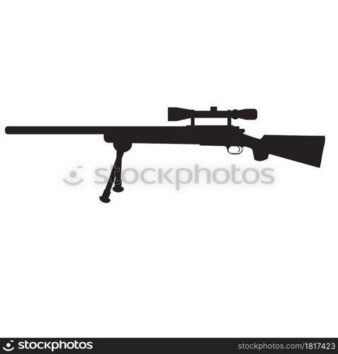 Sniper hunting rifle icon on white background. Sniper rifle sign. flat style.