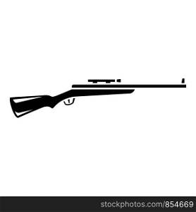 Sniper rifle icon. Simple illustration of sniper rifle vector icon for web design isolated on white background. Sniper rifle icon, simple style