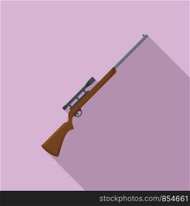 Sniper scope rifle icon. Flat illustration of sniper scope rifle vector icon for web design. Sniper scope rifle icon, flat style