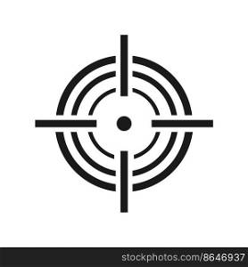 Sniper scope. Target aim icon. Sniper rifle crosshair. Vector isolated on white.. Sniper scope. Target aim icon.