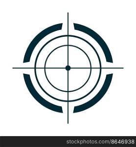Sniper scope. Target aim icon. Sniper rifle crosshair. Vector isolated on white.. Sniper scope. Target aim icon.
