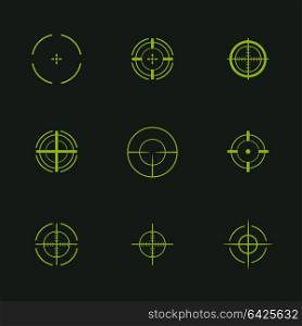 Sniper sight, symbol. Crosshair, target set of icons.